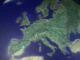Veduta da satellite dell'Italia e dell'Europa